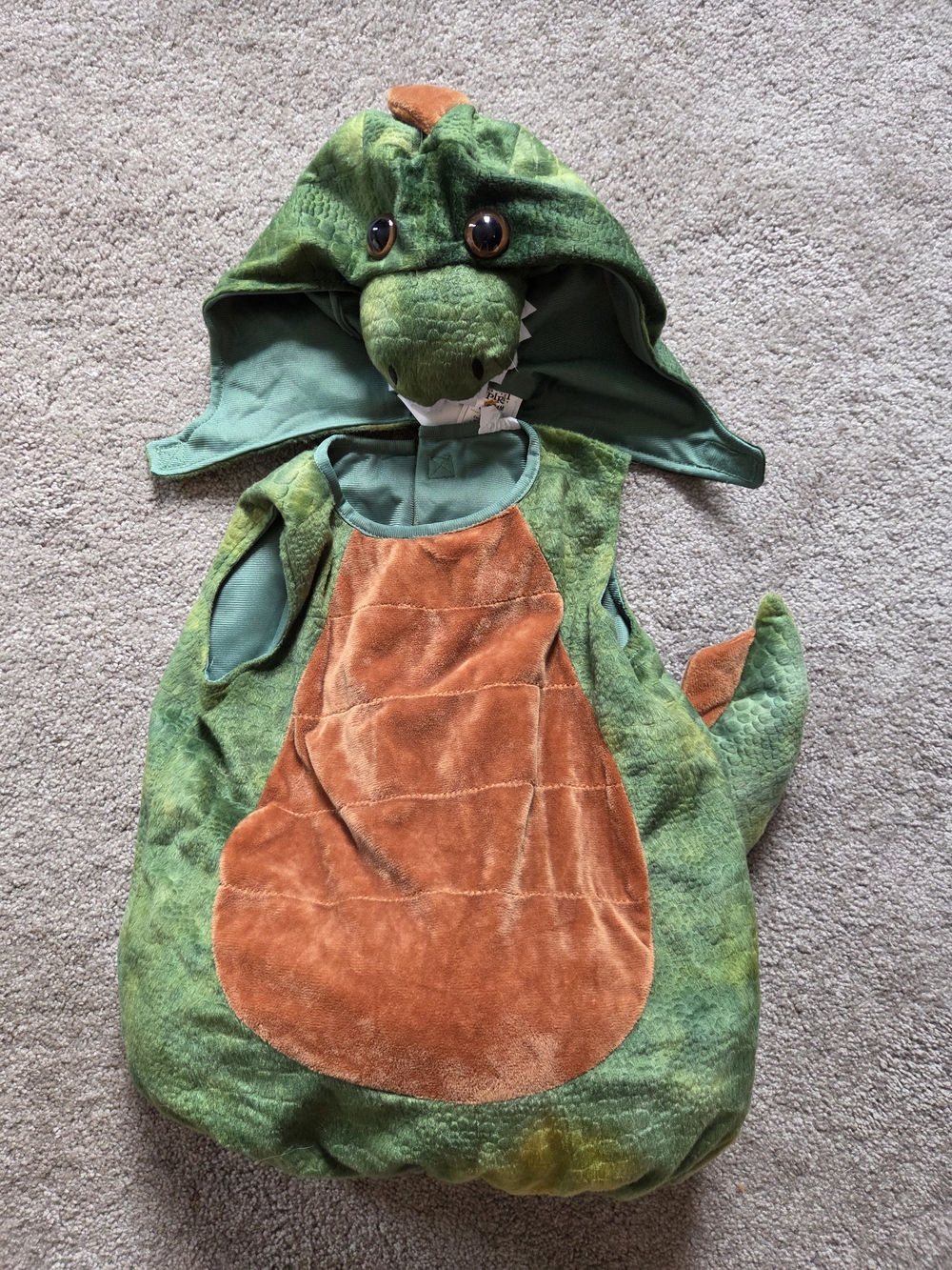 Spirit Halloween Green Dinosaur Plush Costume